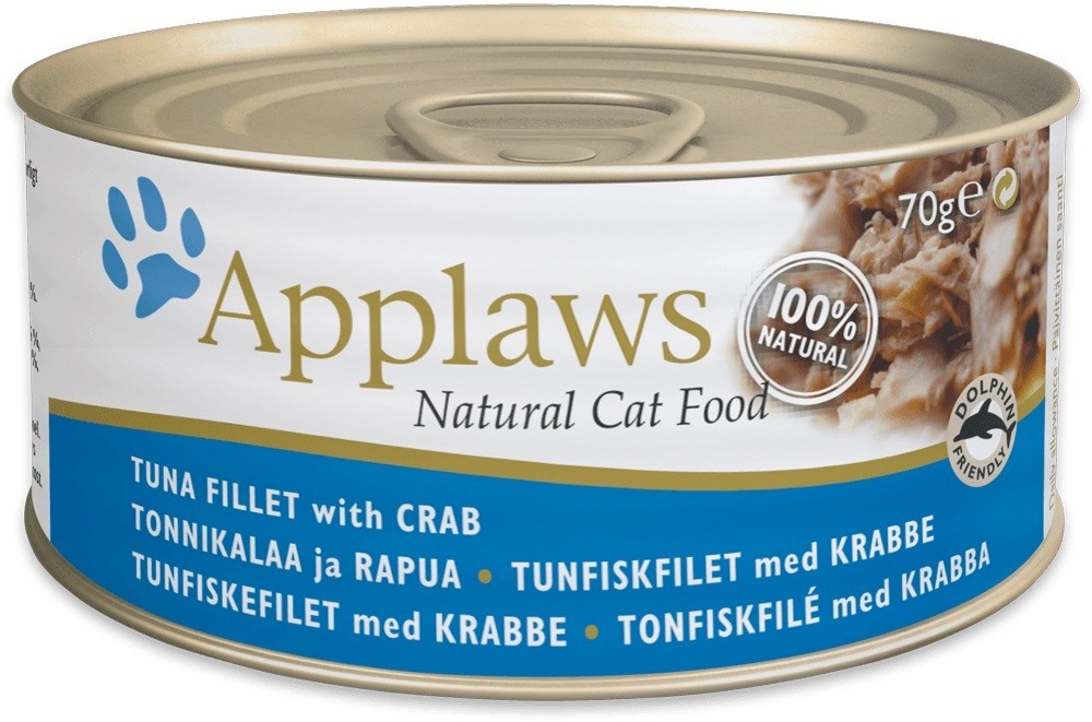 Applaws kassitoit Natural Cat Food Tuna Fillet with crab - Wet Cat Food- 70g