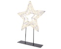 Lumineo jõuludekoratsioon 490635 Star Table Decoration with Lights for Indoor and Outdoor Use, hõbedane/must