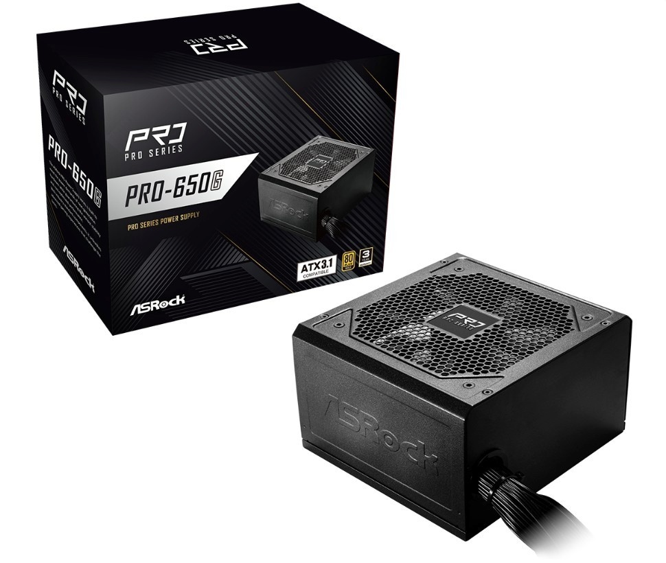 ASRock toiteplokk PRO-650G 650W 80PLUS kuldne NON MODULAR
