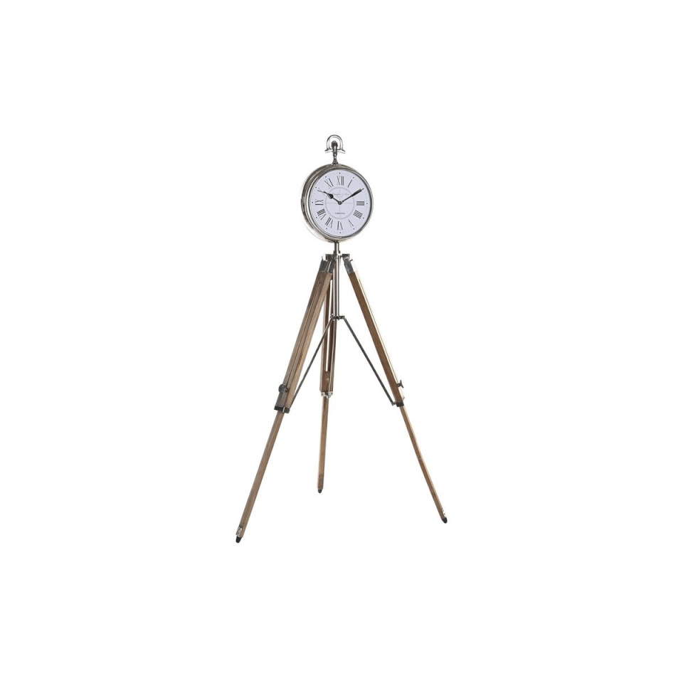 DKD Home Decor lauakell 22x40x80cm naturaalne Hõbedane Alumiinium Tripod Mangopuit Traditsiooniline