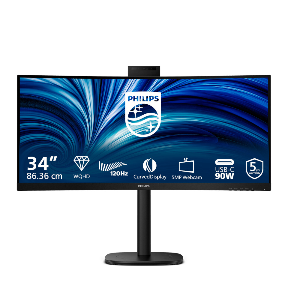 Philips monitor Philips 86,4cm (34,0") 34B2U3600CH 21:09 2xHDMI+DP+USB-C bl.
