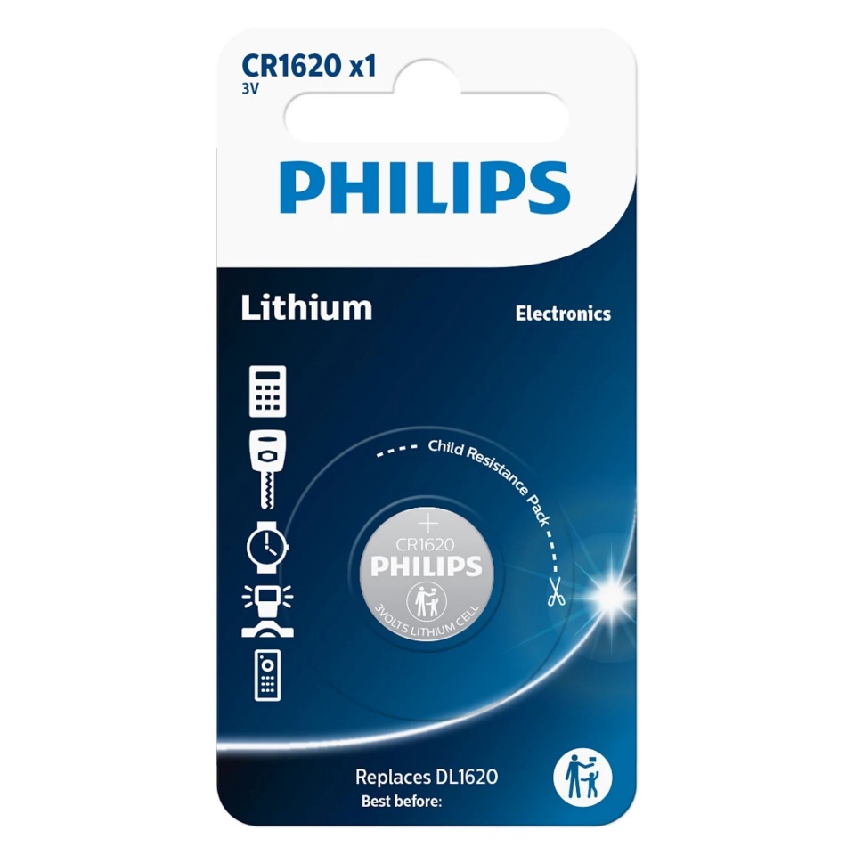 Philips patarei Philips Lithium 3.0V Knopfzelle CR1620