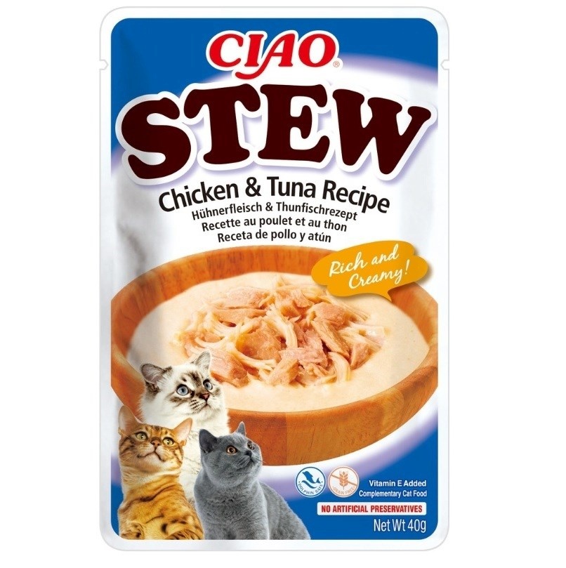 Inaba kassitoit Ciao Stew Chicken & Tuna - Wet Cat Food- 40g