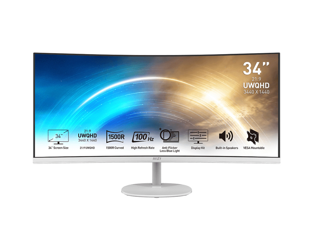 MSI monitor 86,36cm (34")Curved VA UWQHD PRO MP341CQWDE HDR/HDMI/ 4ms
