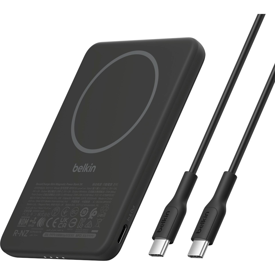 Belkin akupank BoostCharge Slim 5000mAh mag.Powerb. 7,5W schw.BPD010hqBK