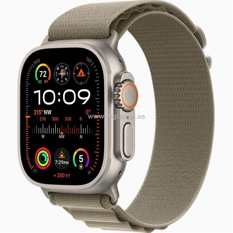 Apple nutikell Watch Ultra 2 Cellular, 49mm Olive Alpine Loop - Large