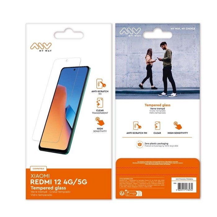 Myway kaitseklaas Xiaomi Redmi 12 4G/5G Tempered 2D Screen Glass By My Way Transparent