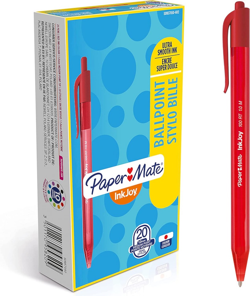 Paper Mate pastapliiats Inkjoy 100 punane, 20tk