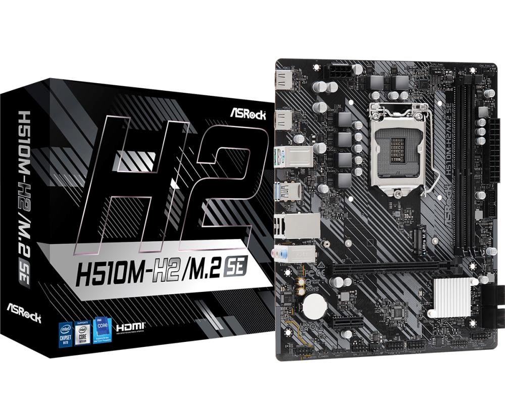 ASRock emaplaat H510M-H2,M.2 SE , LGA1200 mATX 2xHDMI DDR4