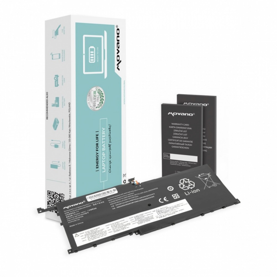 Movano sülearvuti aku 00HW028 01AV439 for Lenovo X1 Carbon 20FB - 3290 mAh (50 Wh)