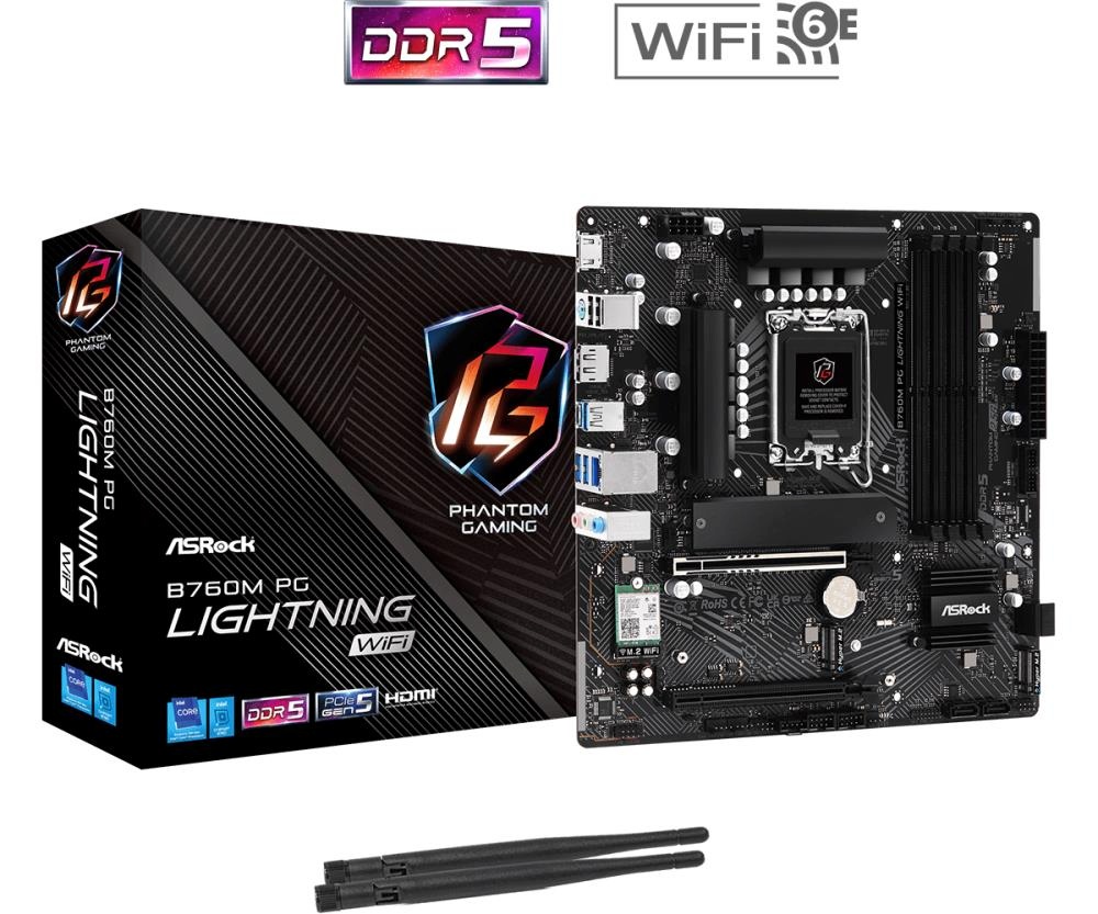 ASRock emaplaat B760M PG Lightning WiFi , LGA1700 mATX ,DP DDR5