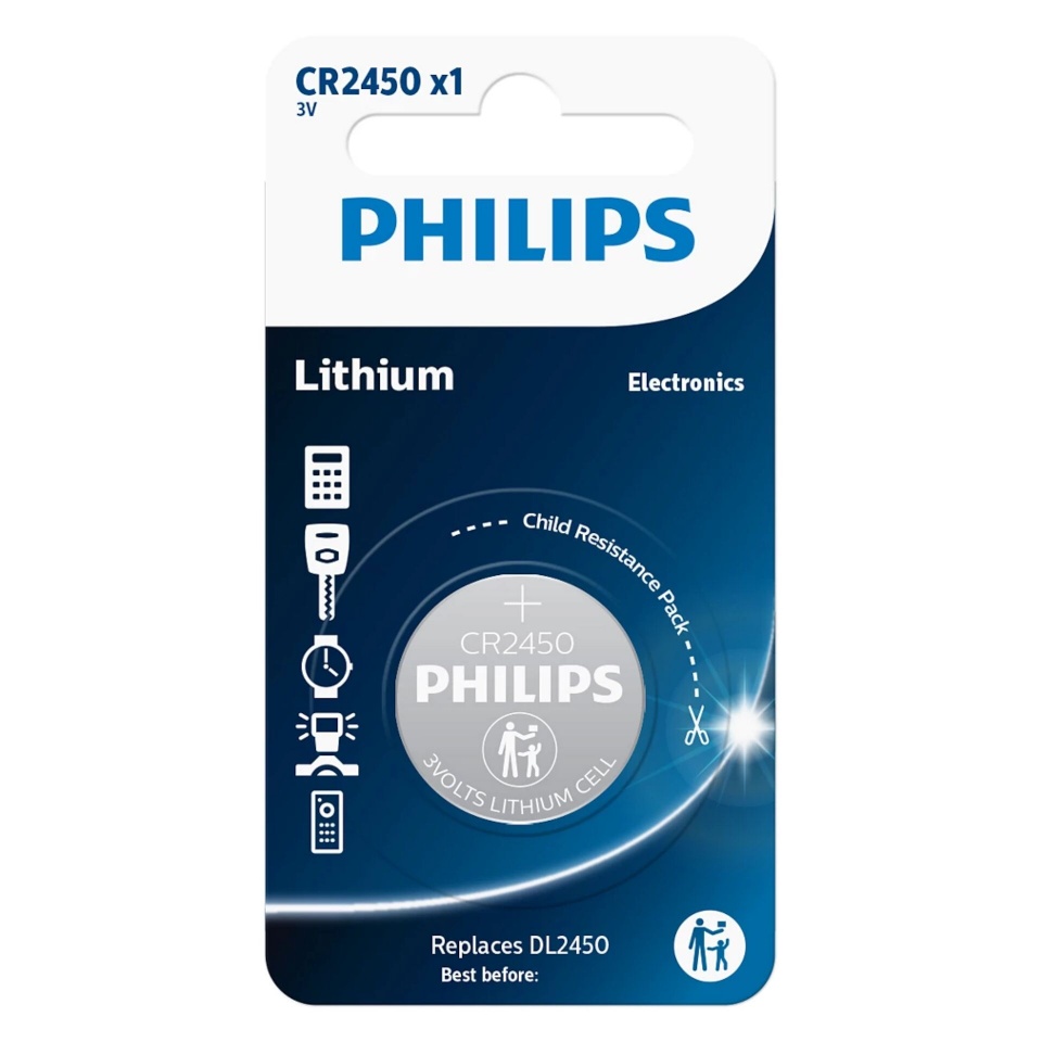 Philips patarei Philips Lithium 3.0V Knopfzelle CR2450