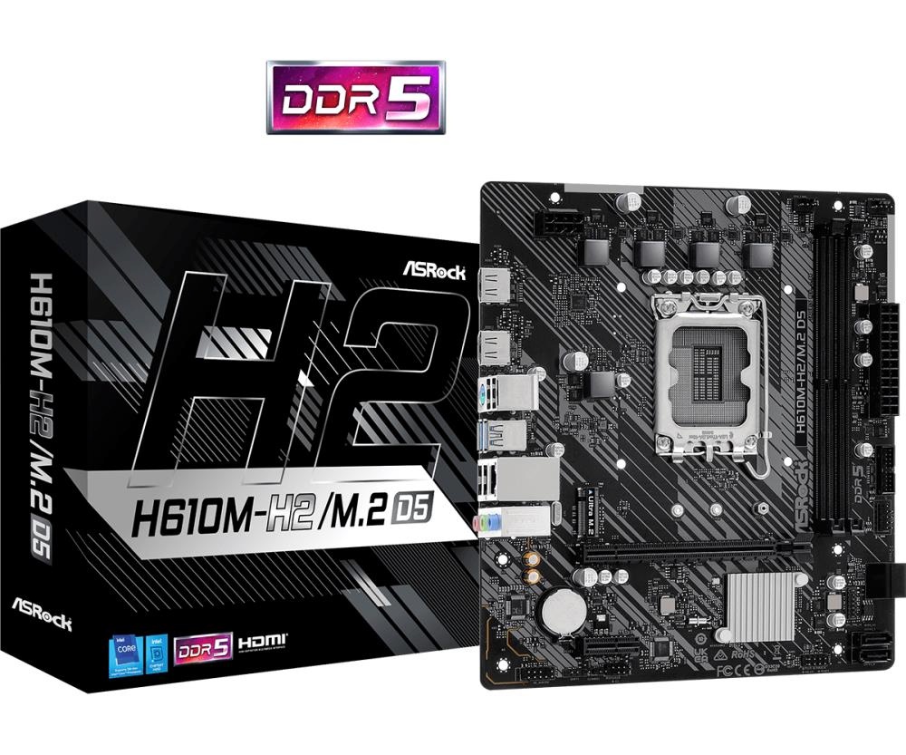 ASRock emaplaat H610M-H2,M.2 D5 , LGA1700 mATX DDR5