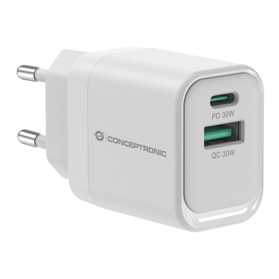 CONCEPTRONIC laadija ALTHEA19W33 2-Port 33W GaN USB PD Charger