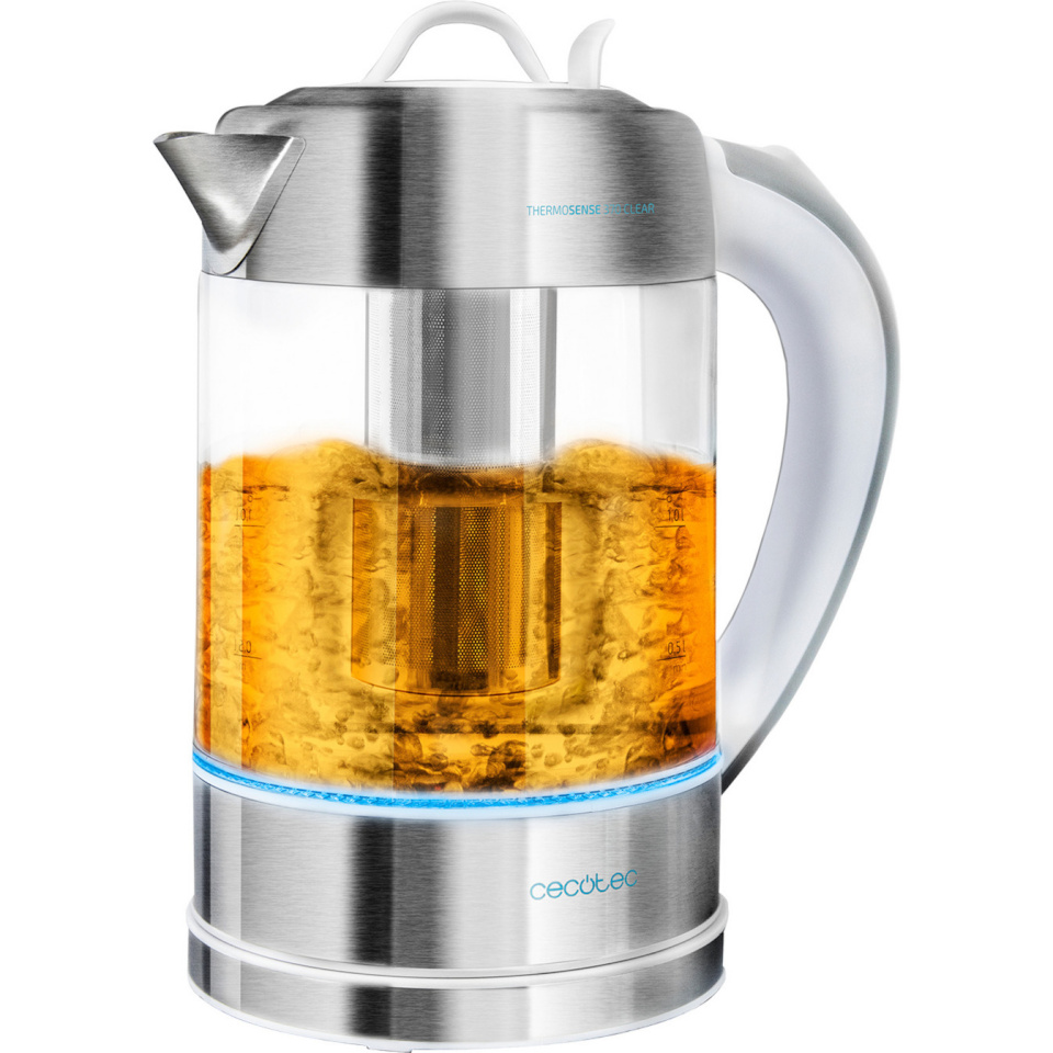 Cecotec veekeetja ThermoSense 370 Clear Electric Kettle, roostevaba teras/läbipaistev