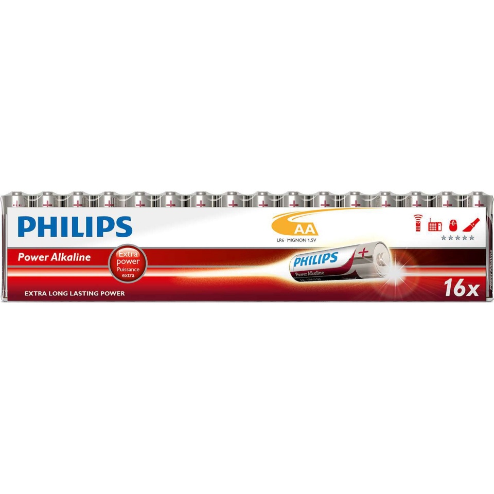Philips patarei 1x16 Philips Power Alkaline AA Batterie Vorteilspack