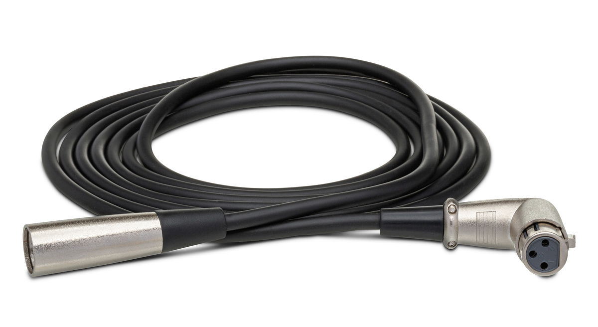 Hosa XFF-103 ühenduskaabel süm. XLR3F täisnurga pistik XLR3M-i, u 0,9 m (3 jalga)