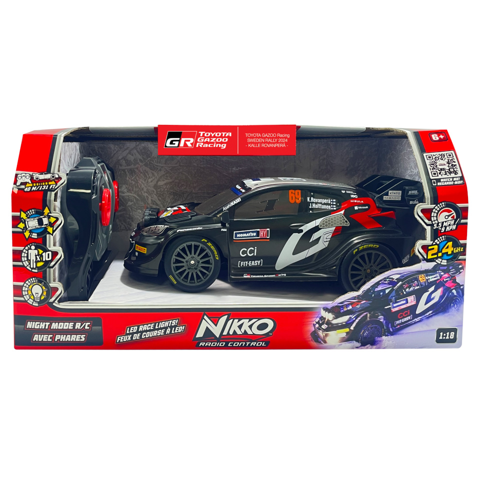 Nikko RC auto Toyota Gazoo Racing Rovanperä Rootsi ralli 2024, raadio teel juhitav