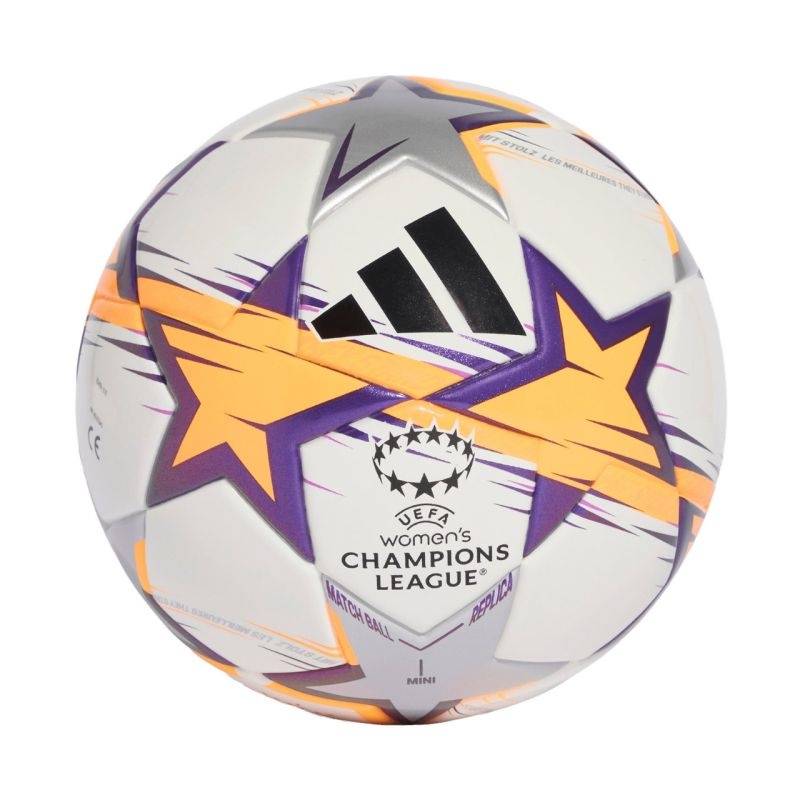 adidas UCL Womens Mini 26/27 League Stage Football White/Orange/Purple KE5143 1