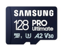 Samsung MicroSD Card with Card Reader PRO Ultimate 128 GB, microSDXC Memory Card, Flash memory class U3, V30, A2