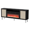 Cama Meble puhvetkapp JUTA EF chest of drawers + electric fireplace 202x39,5x85 must + linol calabria