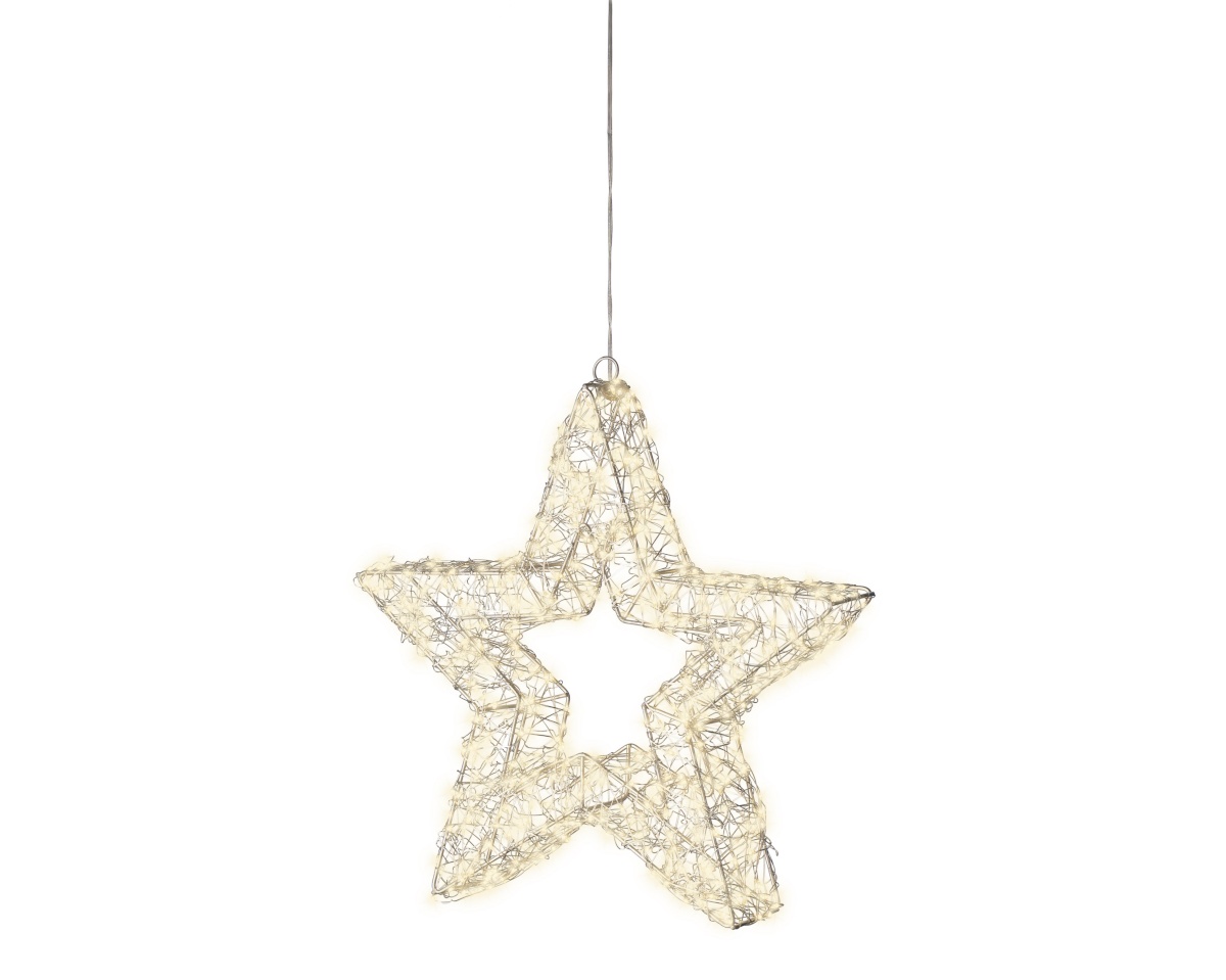 Lumineo jõuludekoratsioon 491584 Star Light Garland, 500 LEDs, Indoor and Outdoor Lamp, hõbedane