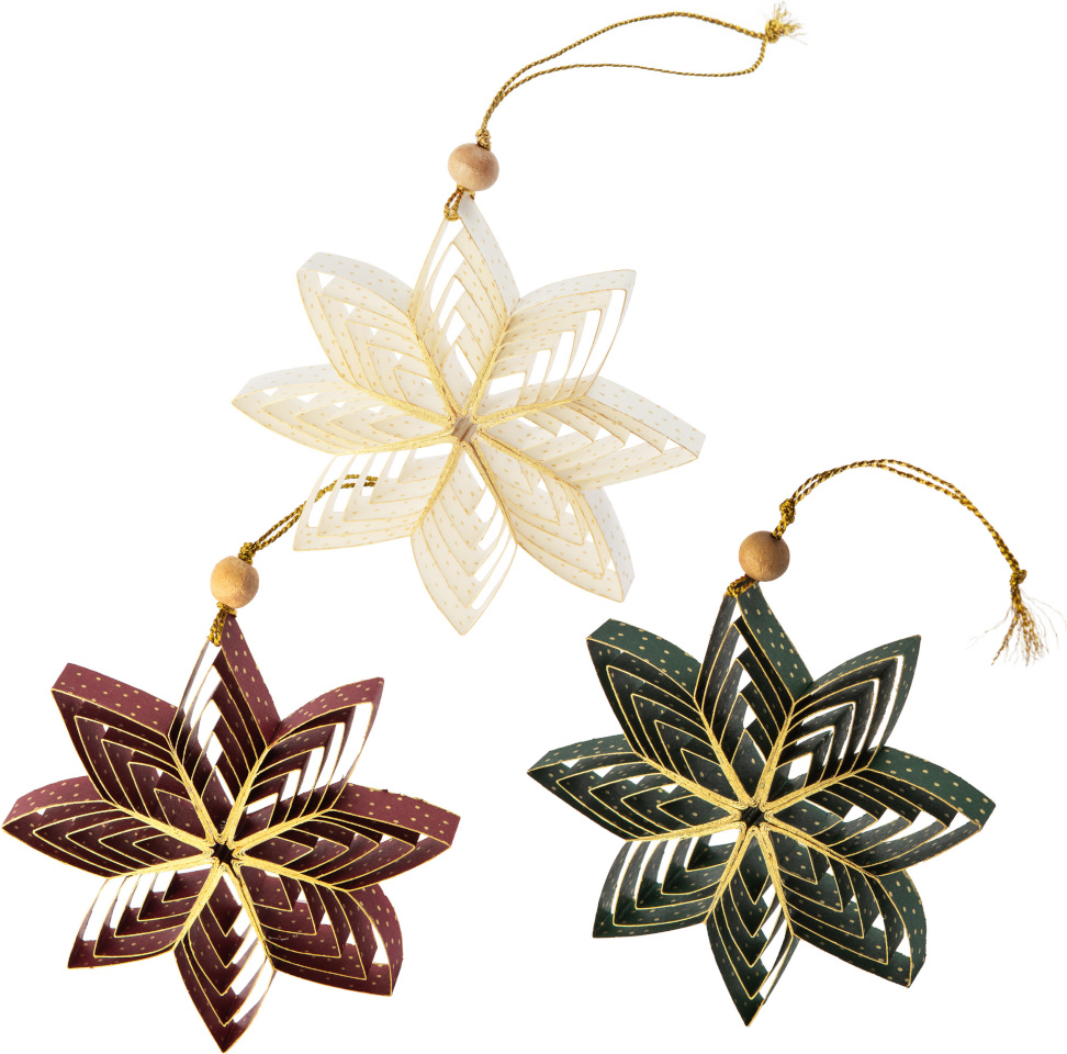 Enne Claudia jõulupuu kaunistused, paberist tähed 6 tk