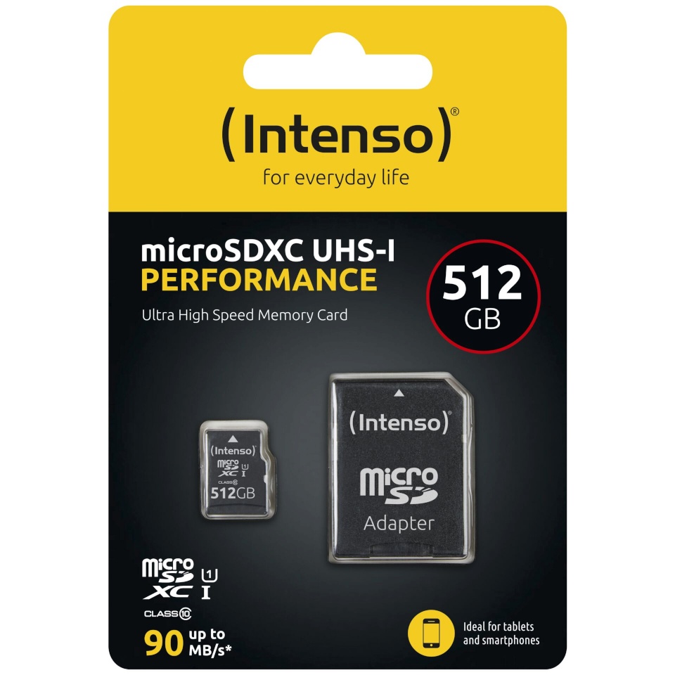 Intenso mälukaart microSDXC 512GB Class 10 UHS-I U1 Performance