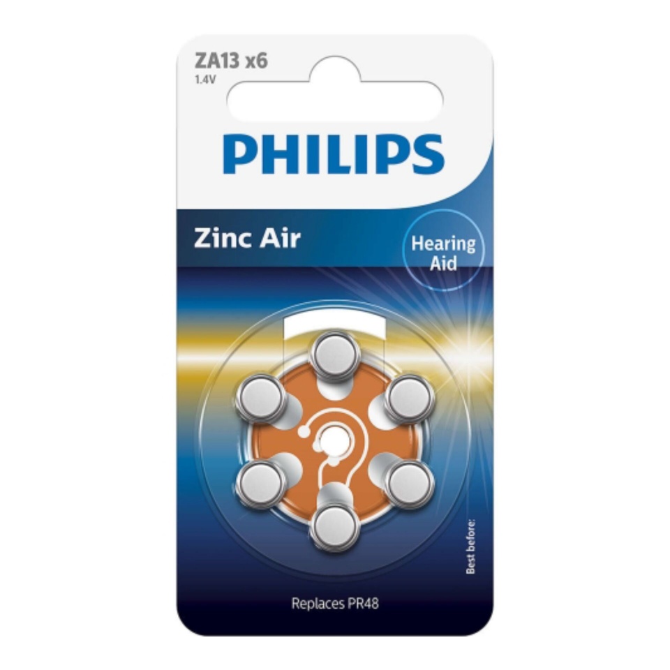Philips patarei 1x6 Philips Zinc-Air PR48 / 13 Hörgeräte Batterie
