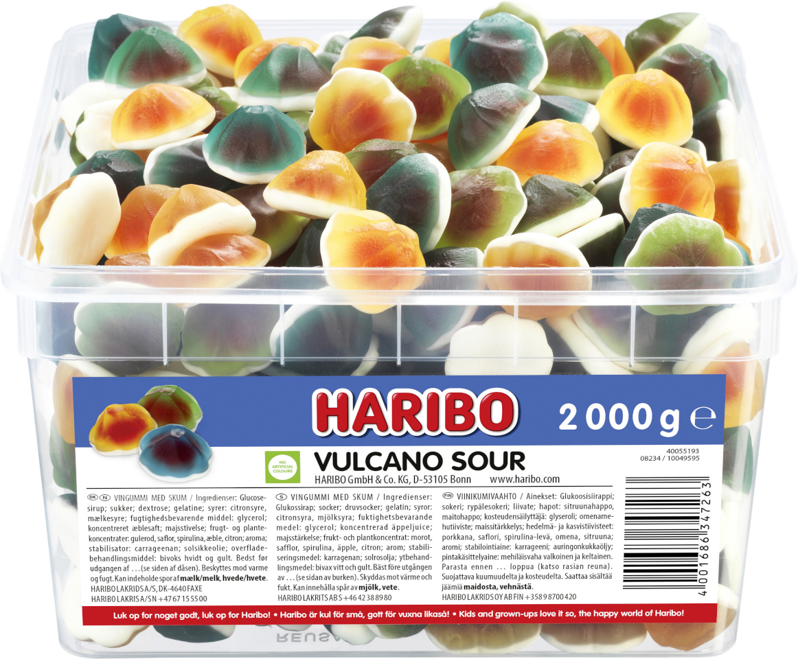 Haribo lahtised kommid Vulcano Sour, 2kg