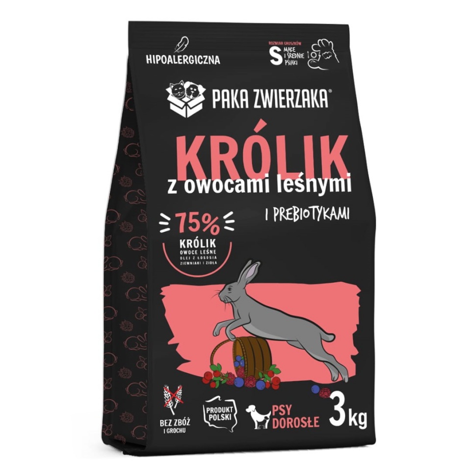 Paka Zwierzaka kuivtoit koerale Rabbit with Forest Fruits S, 3kg