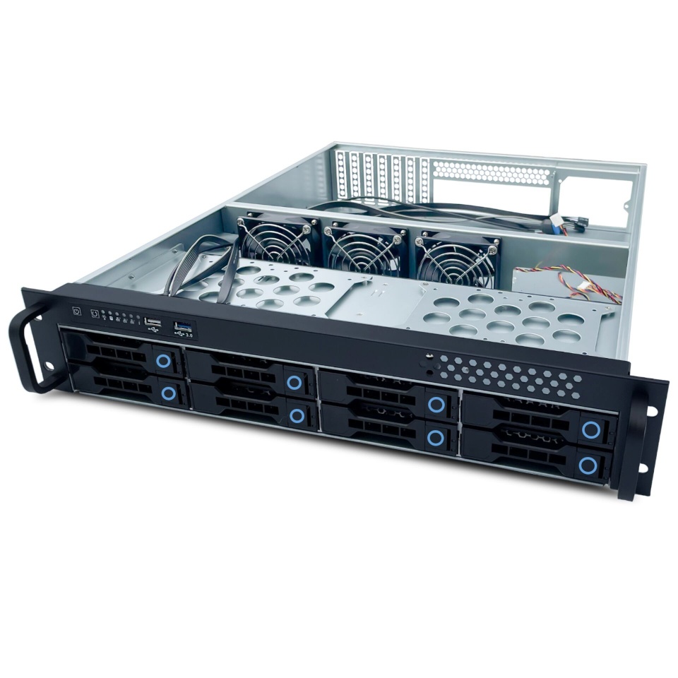 Fantec kettaboks SRC-2080X07-12G/6G-BCE 2HE 8xSAS&SATA (ohne Netzteil)