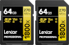 Lexar mälukaart SDXC 64GB Professional 1800x UHS-II U3 V60, 2-pakk