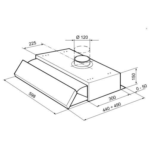 SMEG õhupuhastaja KSEIR62SE2 integreeritav, 60 cm, 225 m3/h, 68 dB, roostevaba-teras