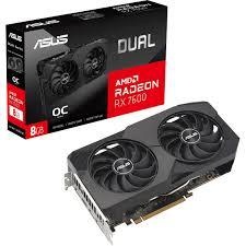 Asus videokaart AMD Radeon RX 7600 8GB GDDR6 128bit PCIe 4.0 8x two And Half Slot Fansink Dual-rx7600-o8g-evo