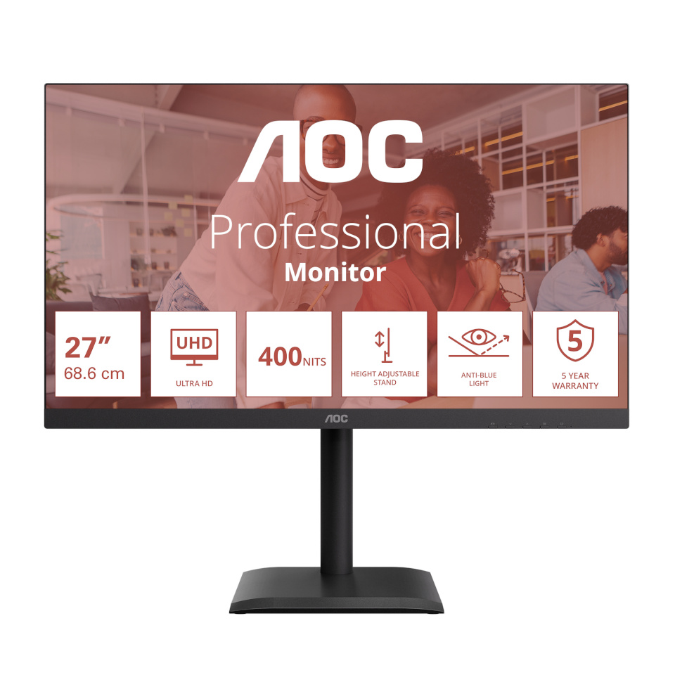 AOC monitor 68,6cm (27") U27E4CV 16:09 2xHDMI+DP+USB-C Lift Speakers bl