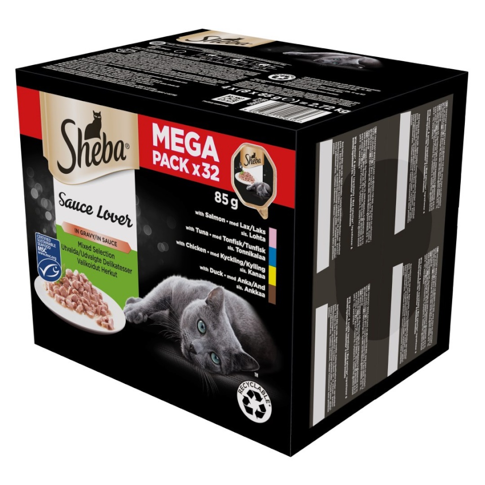 Sheba kassitoit Tray Sauce Duck / Chicken / Salmon / Tuna, 85g
