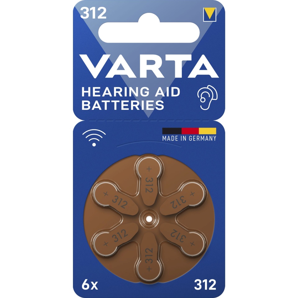 Varta patarei 1x6 Hearing Aid Batteries Type 312 24607101416