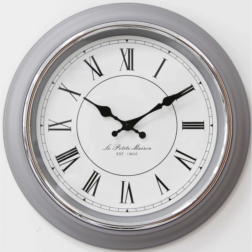 Mebus seinakell 12966 Quartz Wall Clock, hõbedane