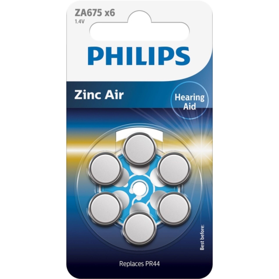 Philips patarei 1x6 Philips Zinc-Air PR44 / 675 Hörgeräte Batterie