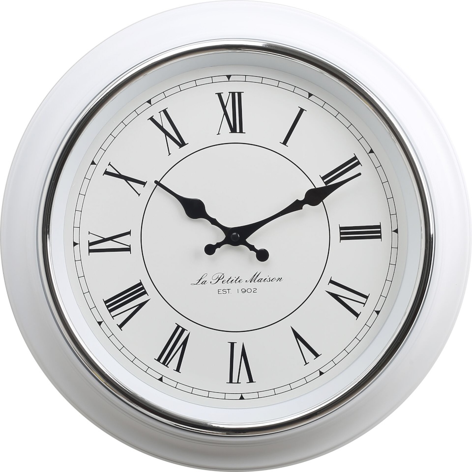 Mebus seinakell 12967 Quartz Wall Clock, valge
