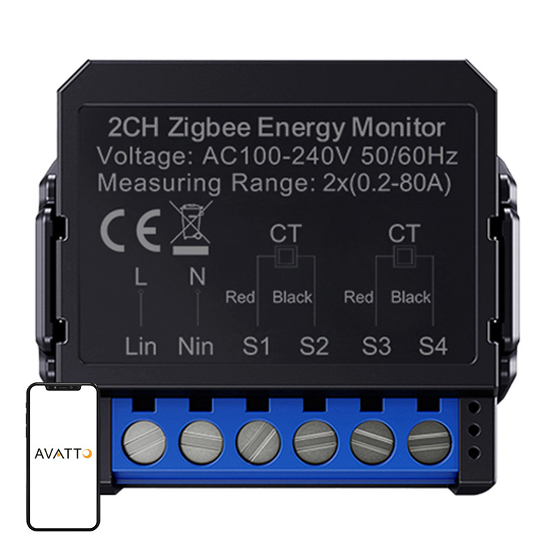 AVATTO nutikodu moodul ZWPM16-2 ZigBee Smart Bi-Directional Energy Meter, must