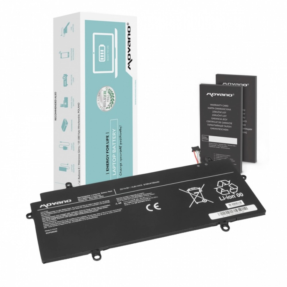 Movano sülearvuti aku PA5136U-1BRS for Toshiba Portege Z30 Z30-A Z30-B Z30-C - 4100 mAh (61 Wh)