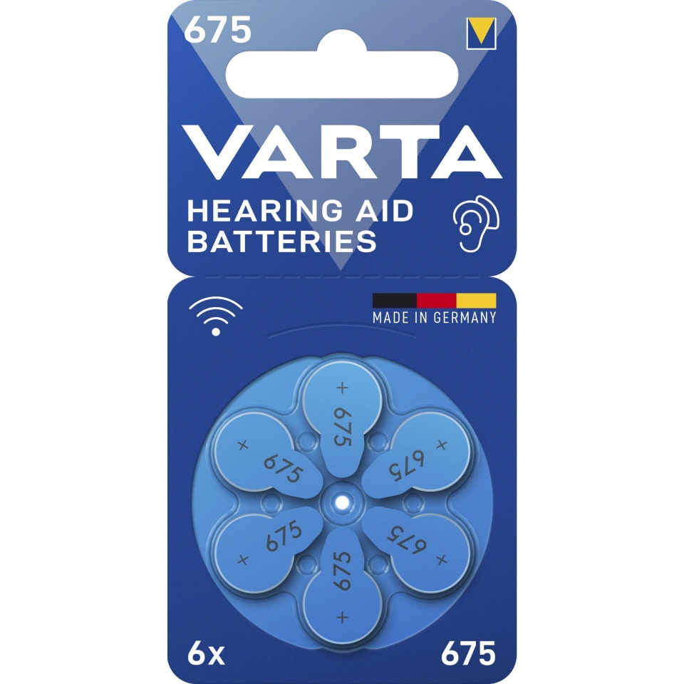 Varta patarei 1x6 Hearing Aid Batteries Type 675 24600101416