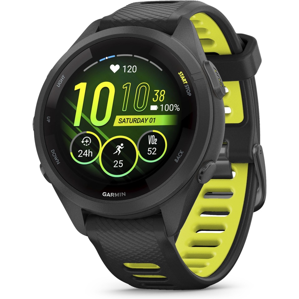 Garmin pulsikell Forerunner 265S must/Amp kollane