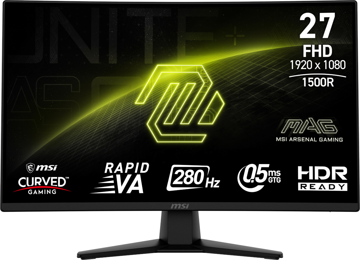 MSI monitor MAG 274CXF - 27" | Rapid VA Curve 1500R | Full HD | 0.5ms | 280Hz