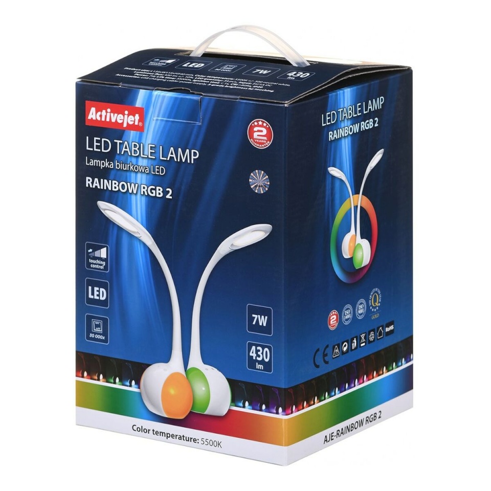 Activejet laualamp AJE-RAINBOW 2 valge 7 W 430 Lm