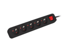 Lanberg Cable Power Strip, 5X French Outlets with Switch, Quality-Grade Copper, 1.5 m | PS1-05E-0150-BK