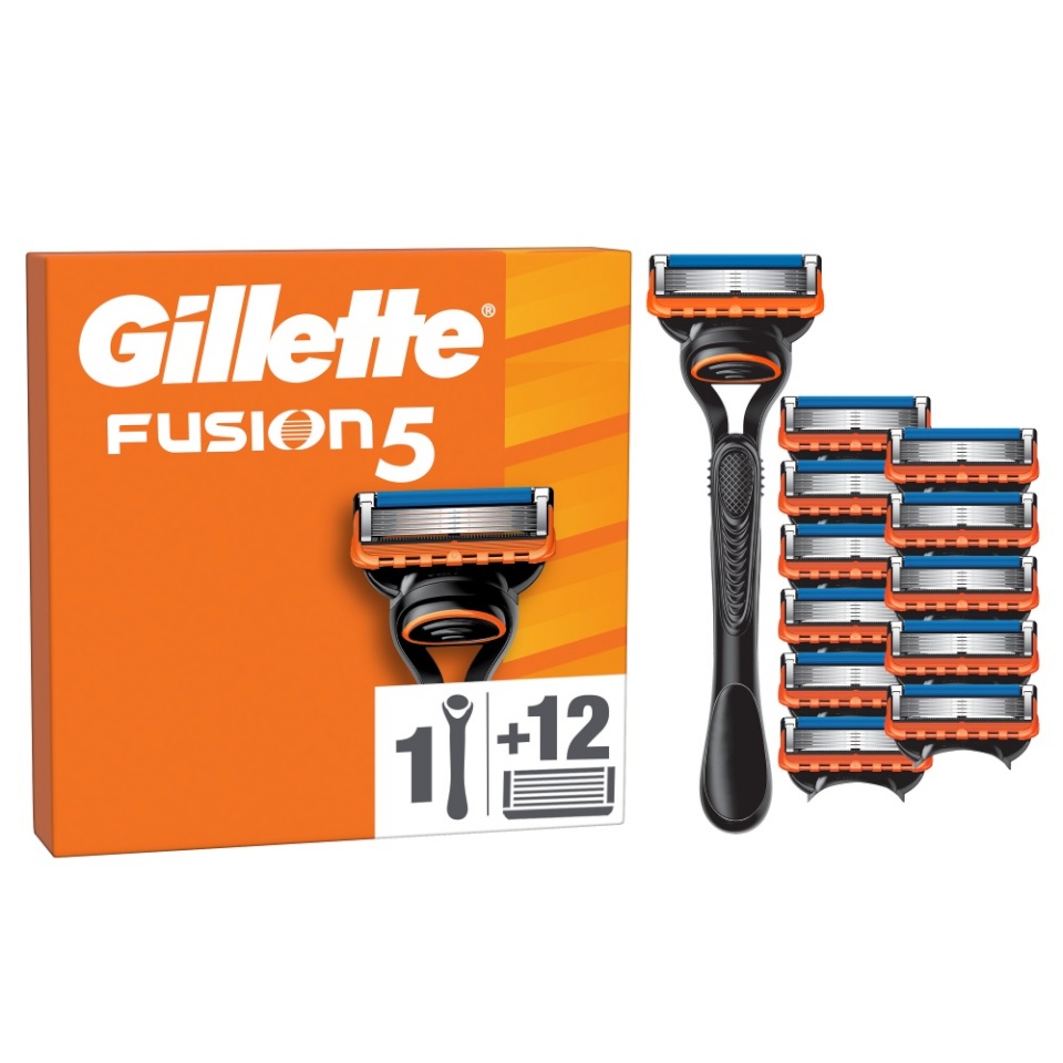 Gillette raseerija Fusion5 + 12 tera, must