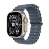 Apple Watch Ultra 3 GPS + Cellular 49mm Natural Titanium Case with Anchor Blue Ocean Band, Small